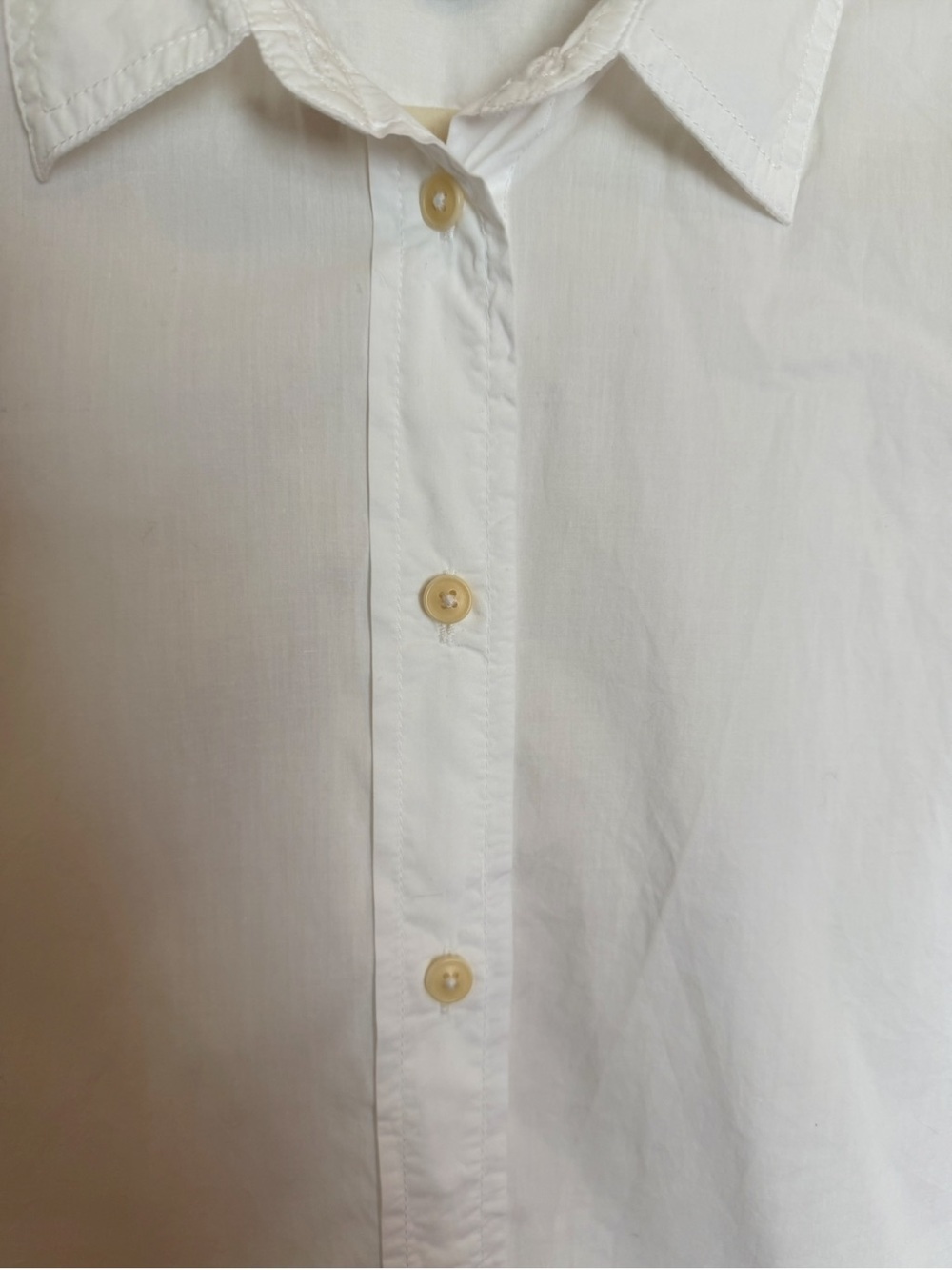 J. Crew White Short-Sleeve Cotton Button-Down Shirt with Ruffle Sleeves - Picture 7 of 7
